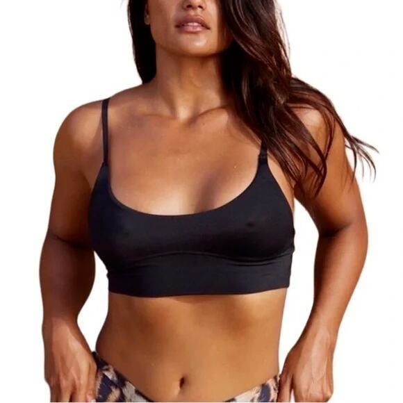 Free People Other - NEW Free People HAH Noir Black Cami BrHAH Unpadded Loungewear Boho Bralette XL